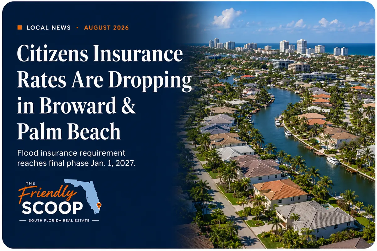 Florida homeowners insurance rates and the Citizens flood insurance requirement in Broward and Palm Beach County.
