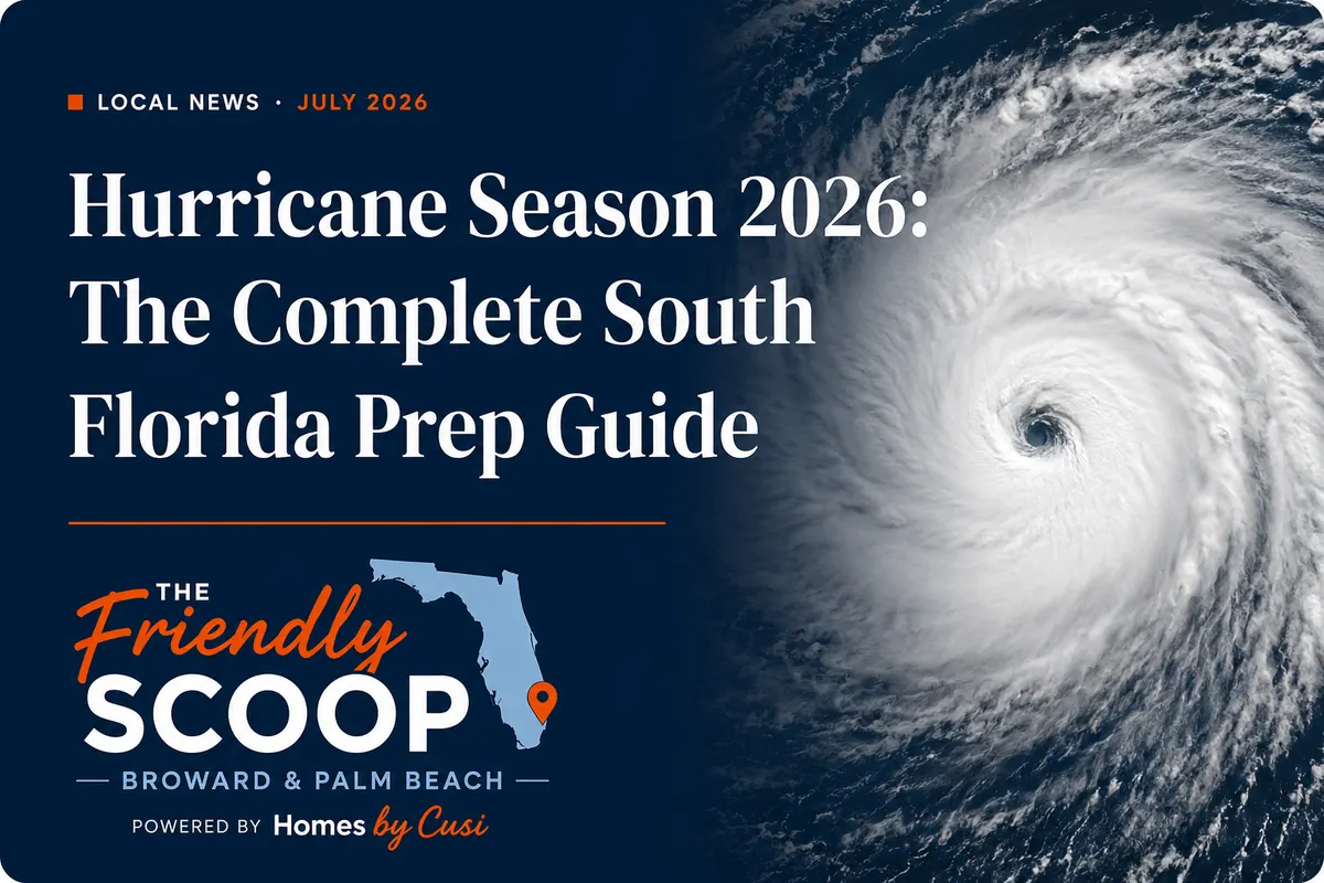 Illustration for The Friendly Scoop's 2026 hurricane season preparation guide for Broward and Palm Beach County